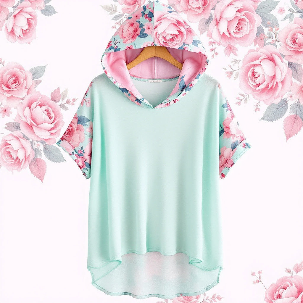 ETC Chiffon Summer Hooded Mint Tee