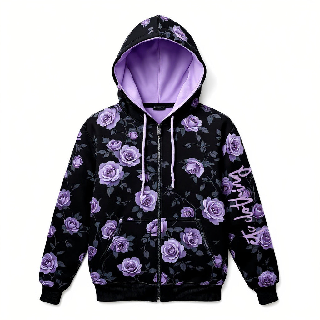 ETC spring fleurs violettes bomber jacket