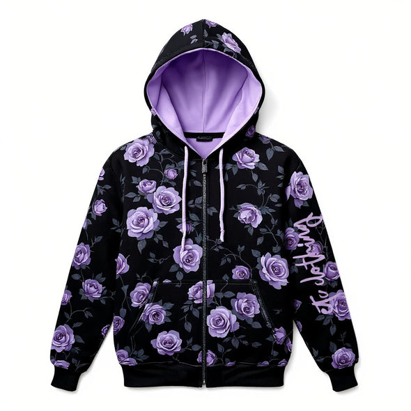 ETC spring fleurs violettes bomber jacket