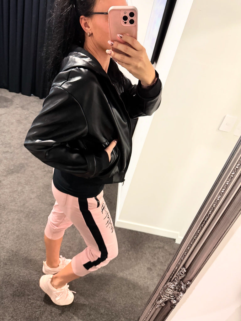ETC Faux Leather Bomber