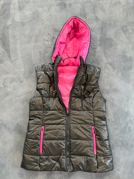 Size 12/14 Black / Pink Vest | Puffer