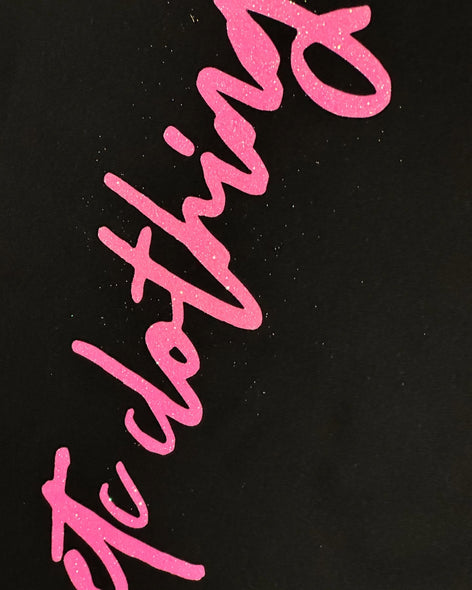 Etc Clothing Glitter Script Hoodie