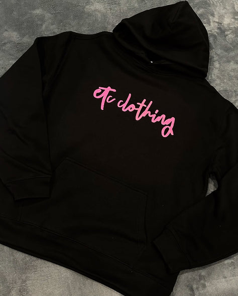 Etc Clothing Glitter Script Hoodie