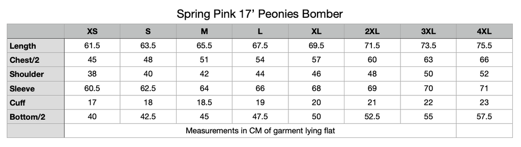 Spring Pink 17' Peonies Bomber