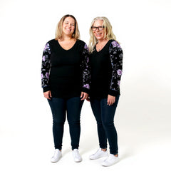 ETC spring fleurs violettes chiffon tee