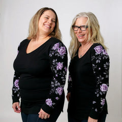 ETC spring fleurs violettes chiffon tee