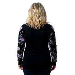 ETC spring fleurs violettes chiffon tee