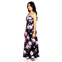 Spring Pink 17' Peonies Maxi Dress