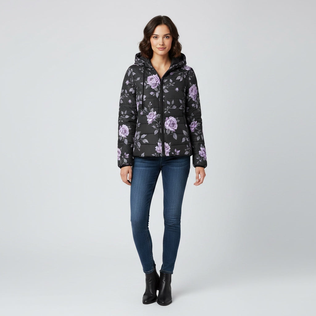 ETC Fleur Violette Hooded Puffer Jacket