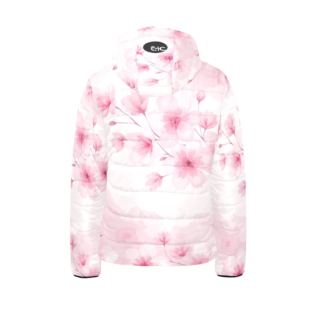 ETC Pink Floral Bloom Kids Puffer Jacket
