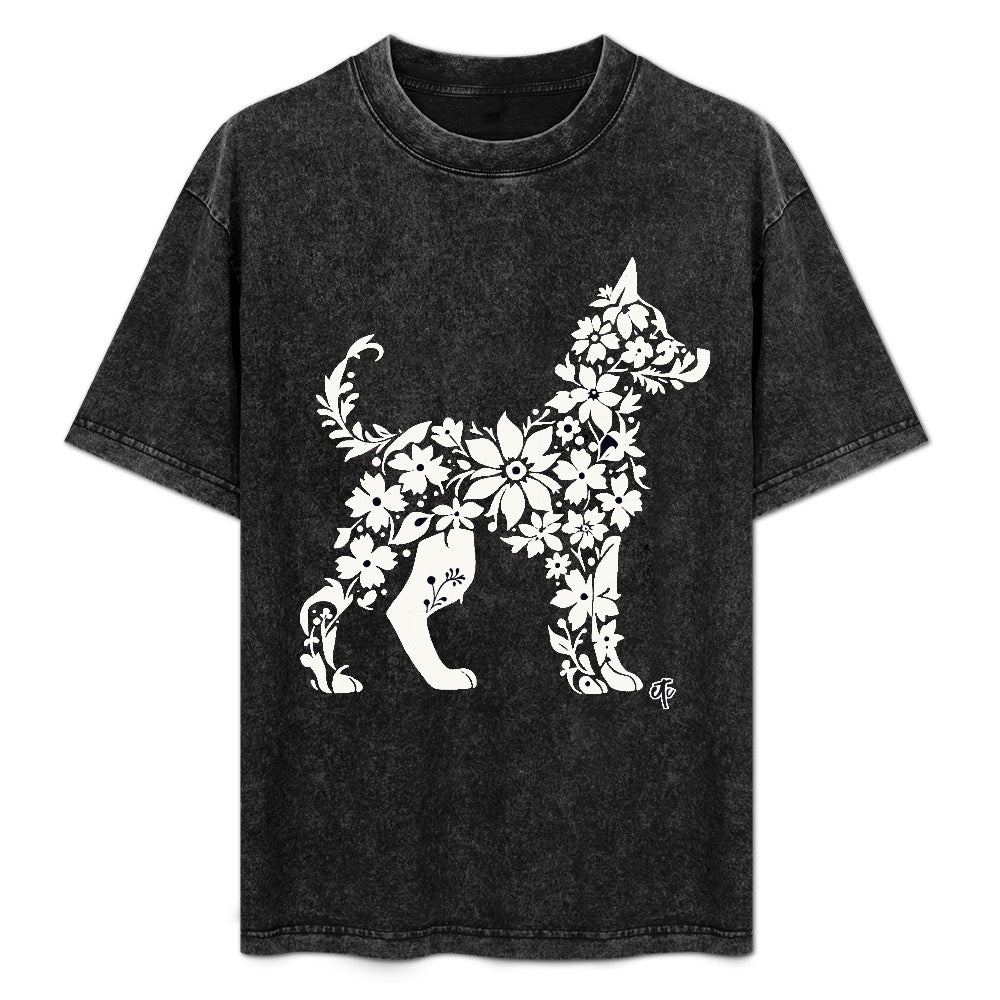 ETC Floral Dog Vintage Tee