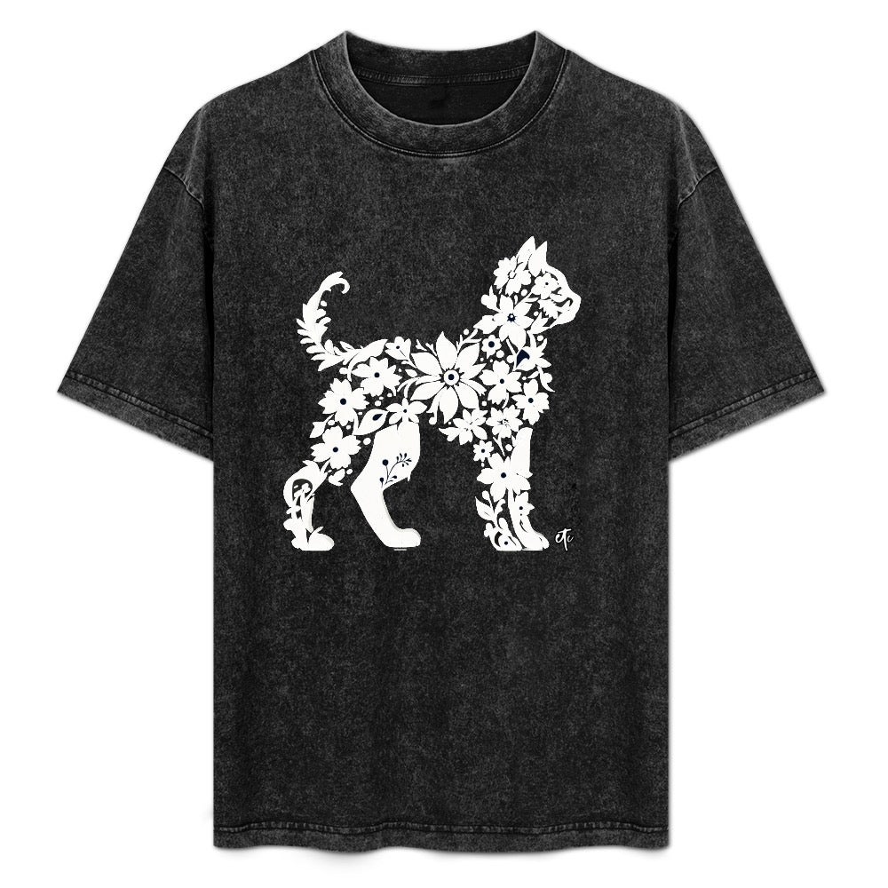 ETC Floral Cat Vintage Tee