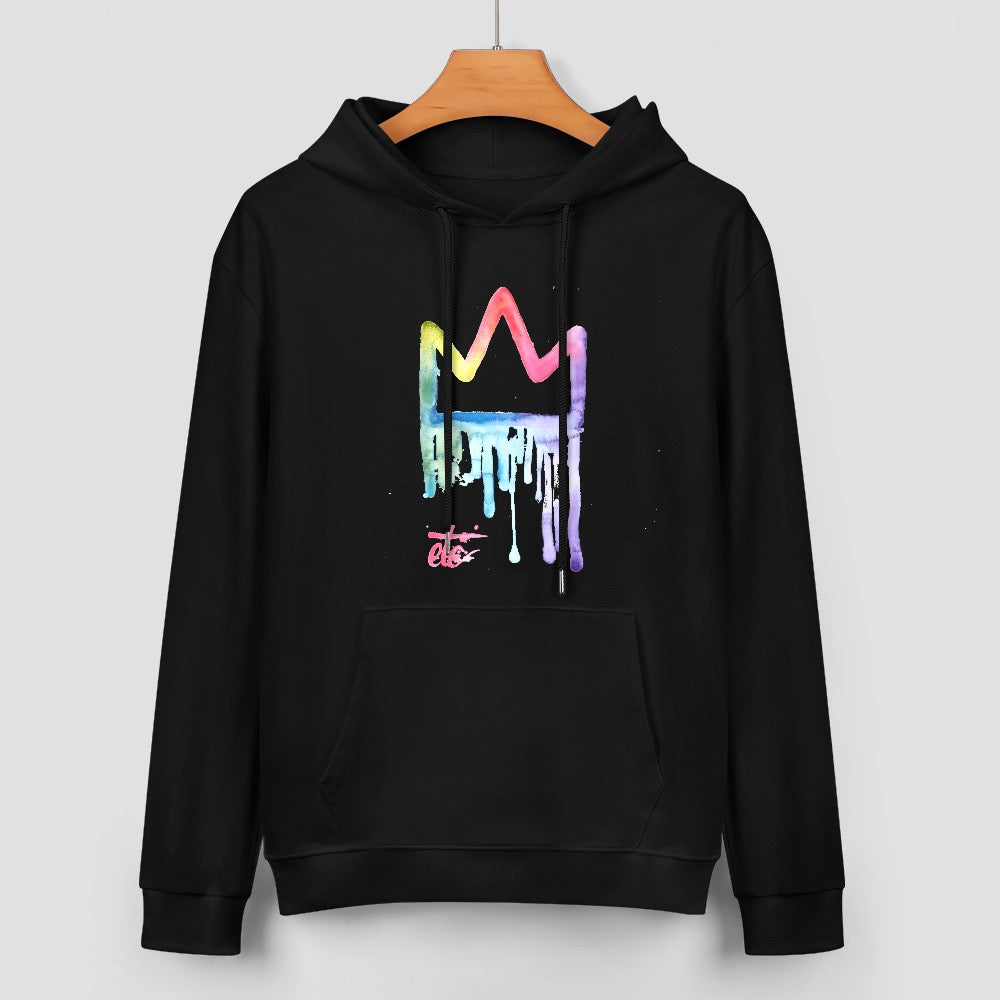 ETC Dripping Rainbow Crown Cotton Hoodie