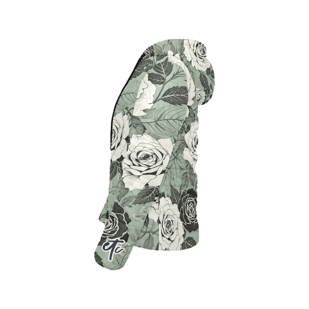 ETC Green Floral Hooded Puffer