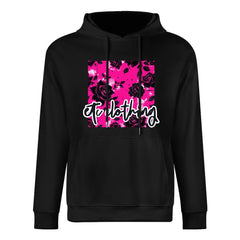 ETC Hot Pink Floral Noir Cotton Hoodie