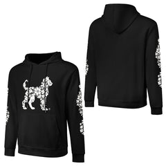 ETC Floral Cat Black Cotton Hoodie