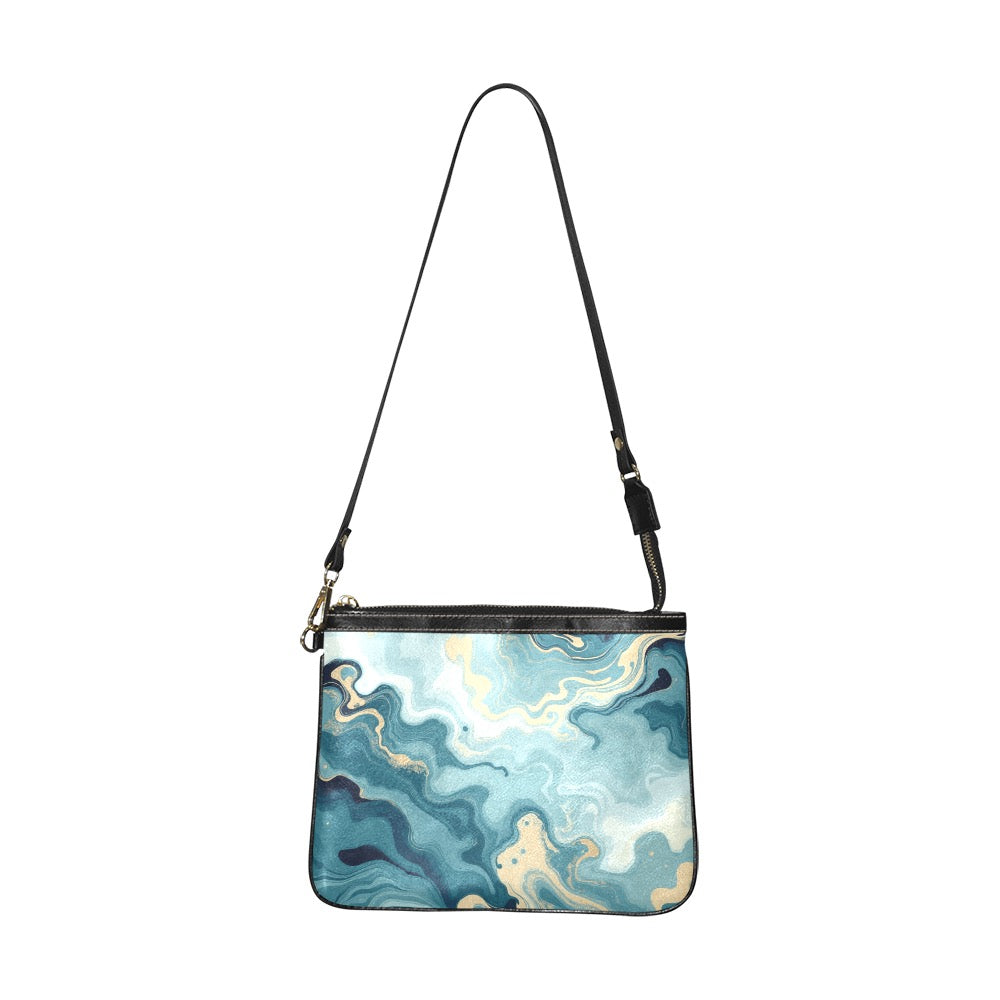 ETC Teal Marble Shoulder Bag
