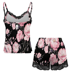 ETC Pink Peonies Milk Silk PJ Set