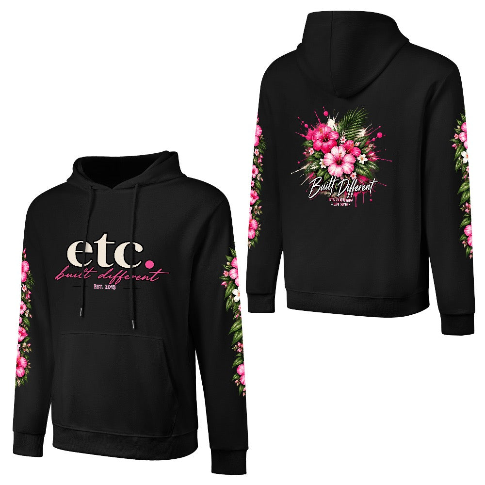 ETC Built Different Floral Cotton Hoodie