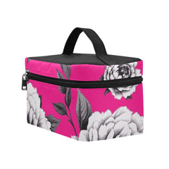 ETC Hot Pink Monochrome Floral Makeup Bag