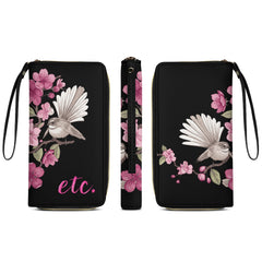 ETC Black Floral Fantail Wallet