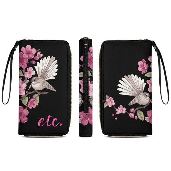 ETC Black Floral Fantail Wallet