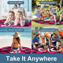 ETC Checkered Round Picnic Mat