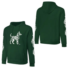 ETC Floral Dog Forest Green Cotton Hoodie