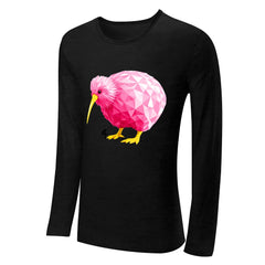 ETC Pink Kiwi L/S Cotton Black Tee