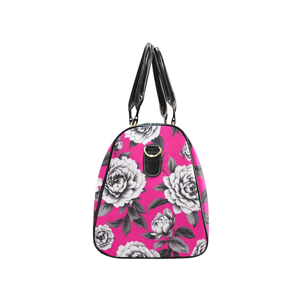 ETC Hot Pink Monochrome Floral Travel Bag
