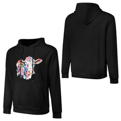 ETC Black Floral Cow Cotton Hoodie