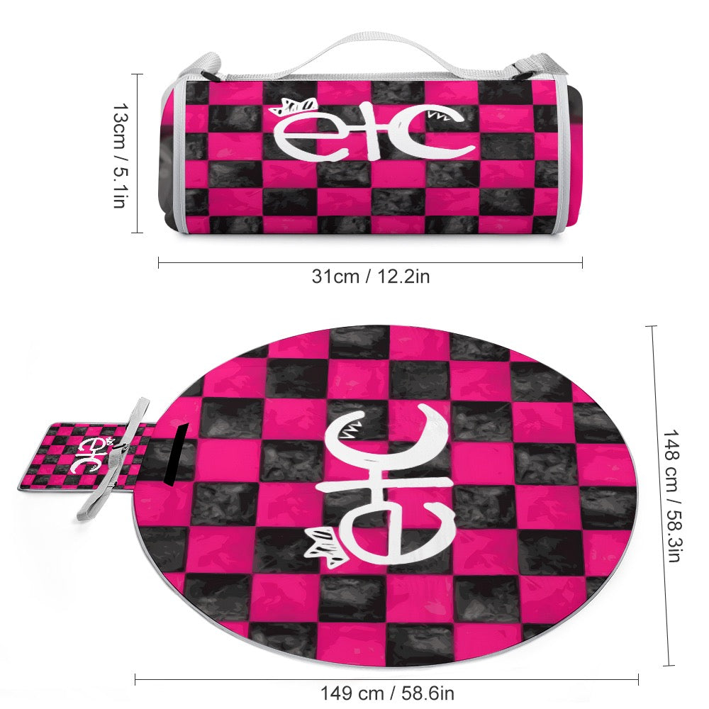 ETC Checkered Round Picnic Mat