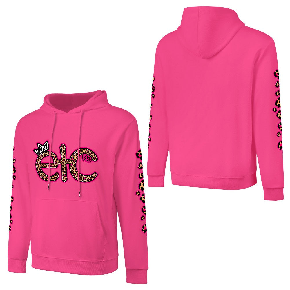 ETC Leopard Pink Cotton Hoodie