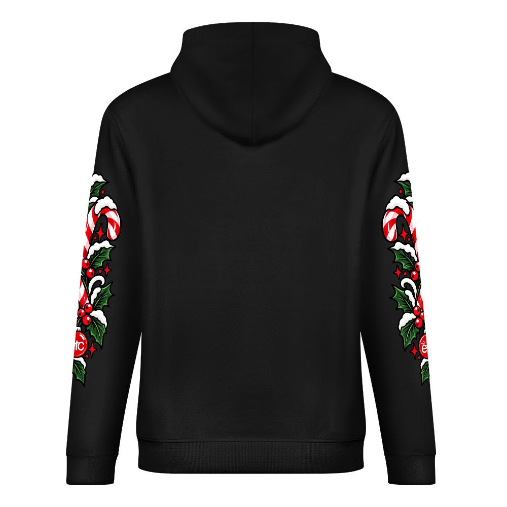 ETC Christmas Fantail Cotton Black Hoodie