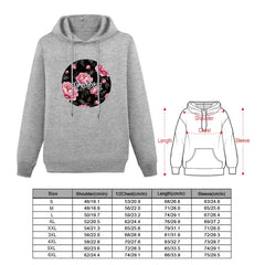ETC Cotton Peonie Floral Fleece Grey Hoodie