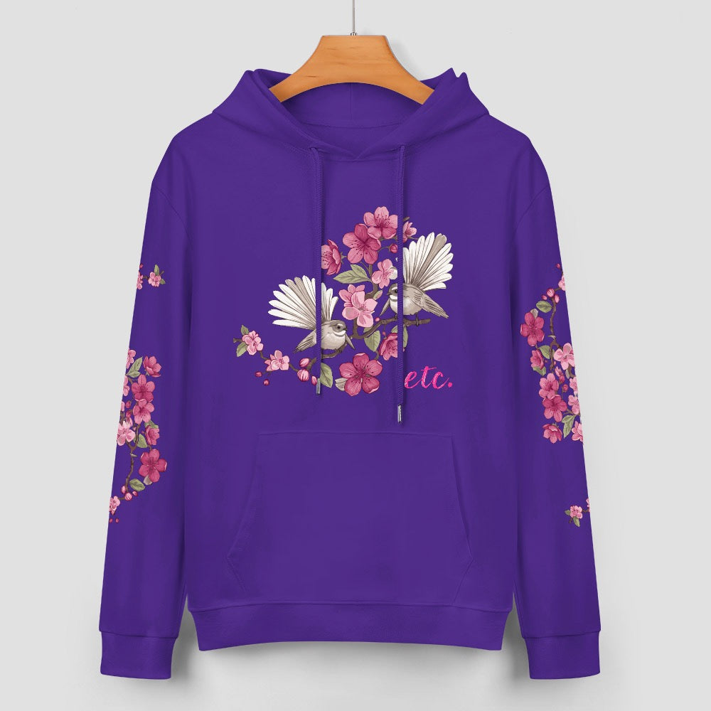 ETC Floral Fantail Purple Cotton hoodie