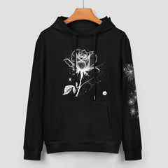 ETC Halloween Rose Black Cotton Hoodie