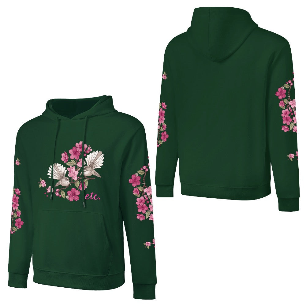 ETC Floral Fantail Cotton Forest Green Hoodie