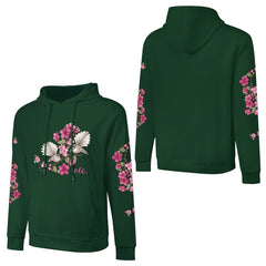 ETC Floral Fantail Cotton Forest Green Hoodie
