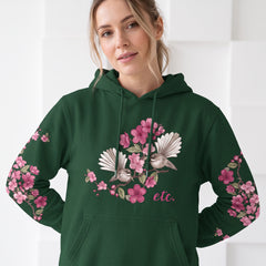 ETC Floral Fantail Cotton Forest Green Hoodie