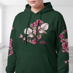 ETC Floral Fantail Cotton Forest Green Hoodie