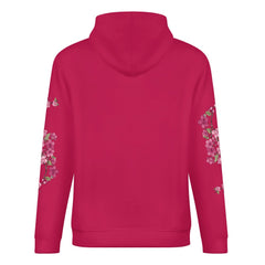 ETC Floral Fantail Deep Pink Cotton Hoodie