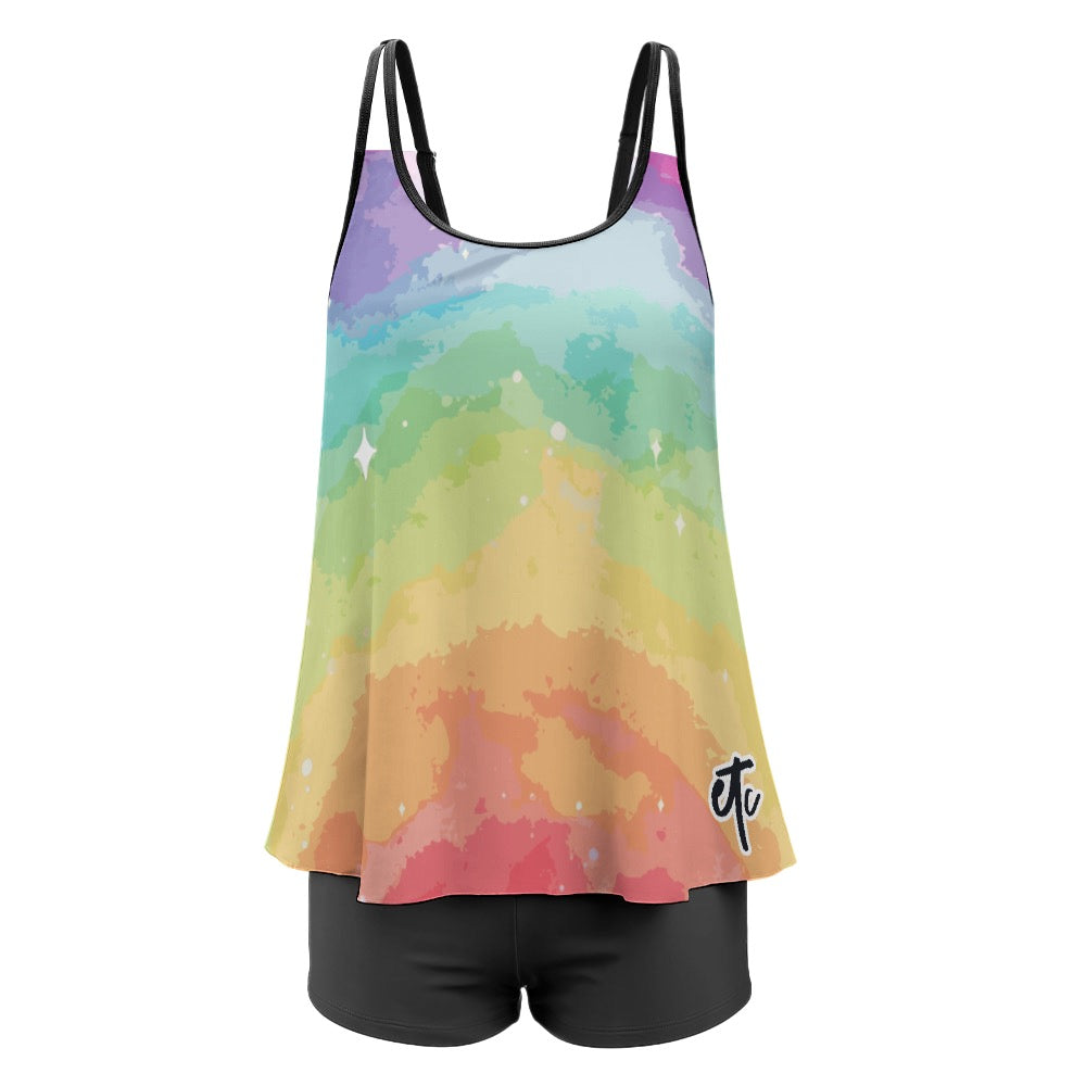 ETC Rainbow Stars Plus Size Tankini Set