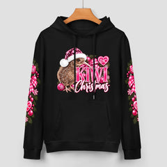 ETC Kiwi Christmas Black Cotton Hoodie