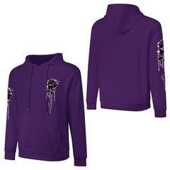 ETC Purple Dripping Rose Cotton Hoodie