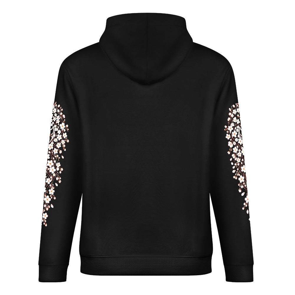 ETC Cherry Blossom Stencil Horse Cotton Hoodie