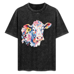 ETC Vintage Floral Cow Tee