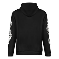 ETC Floral Dog Black Cotton Hoodie