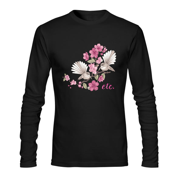 ETC Floral Fantail Black Cotton Long Sleeve