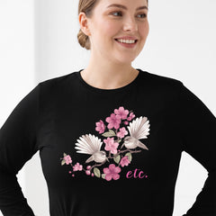 ETC Floral Fantail Black Cotton Long Sleeve